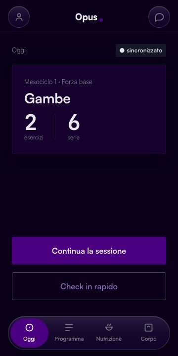 App atleta: la seduta di oggi sul telefono